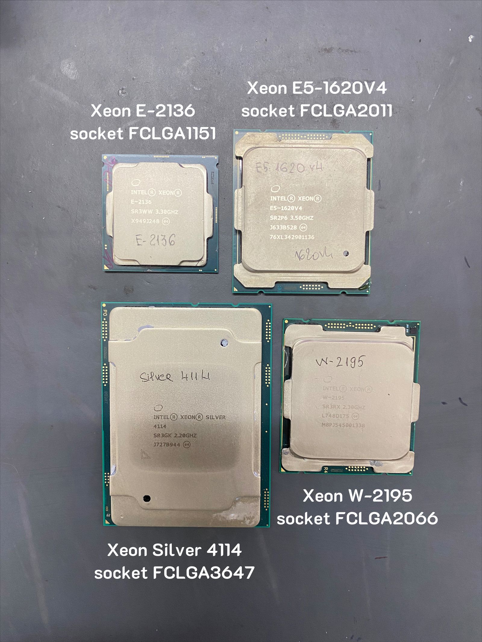 Các loại CPU Xeon khác nhau