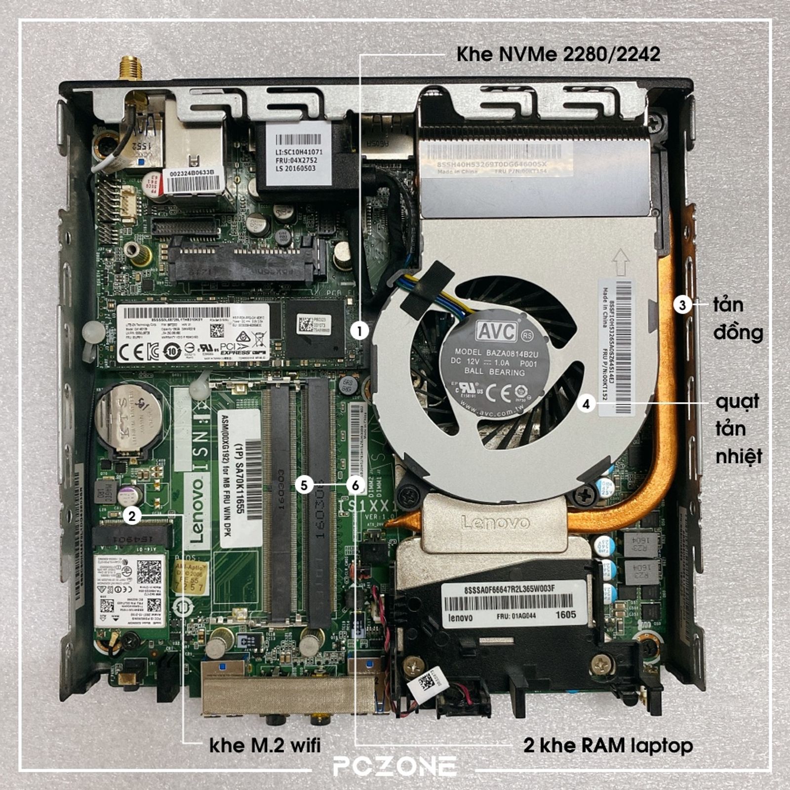 Nội thất bên trong mini PC Lenovo ThinkCentre M900 tiny