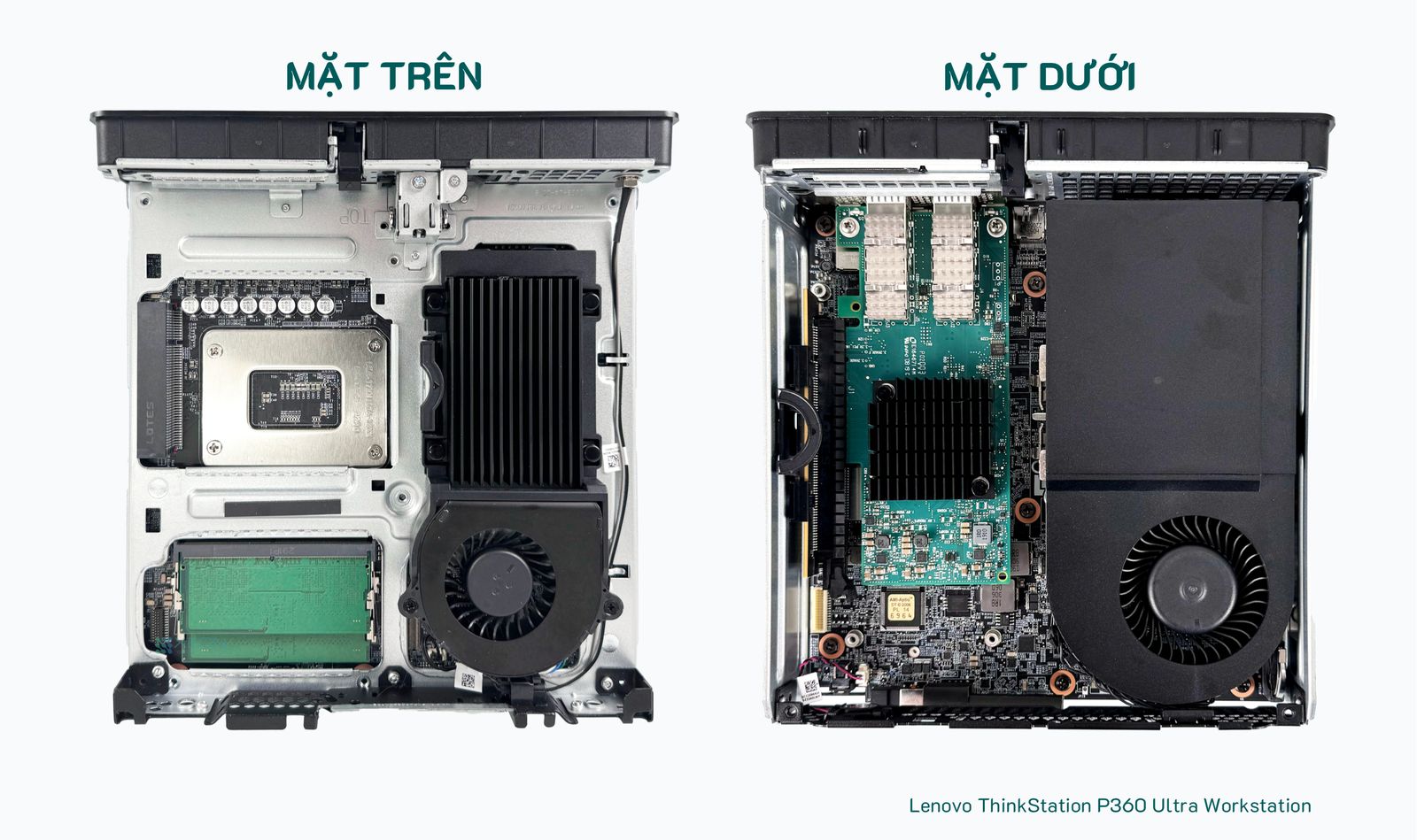 Thiết kế trên cả 2 mặt bo mạch của của Lenovo P360 Ultra