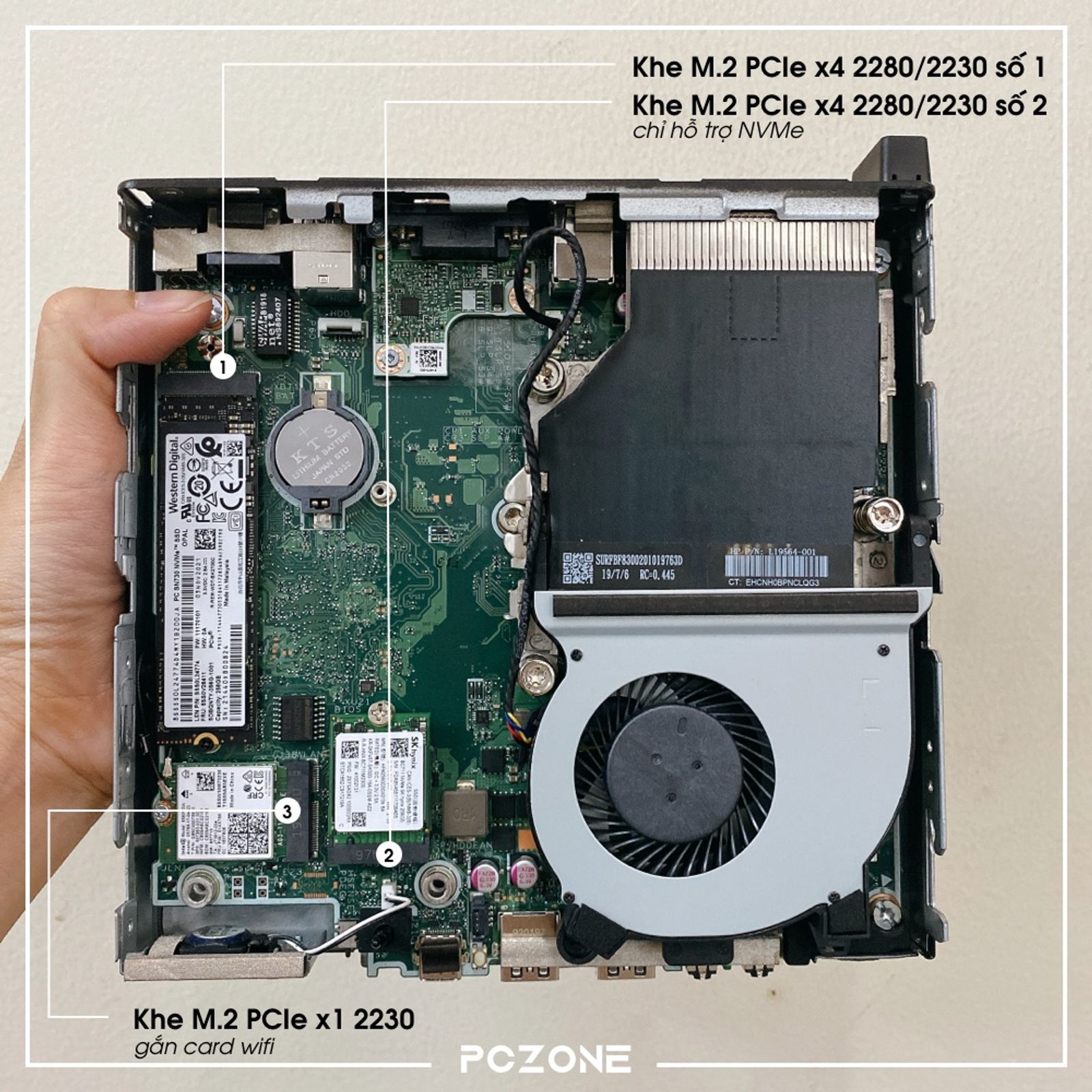 HP Prodesk 600 G4 được trang bị 2 khe NVMe hỗ trợ 2 size 2230 và 2280