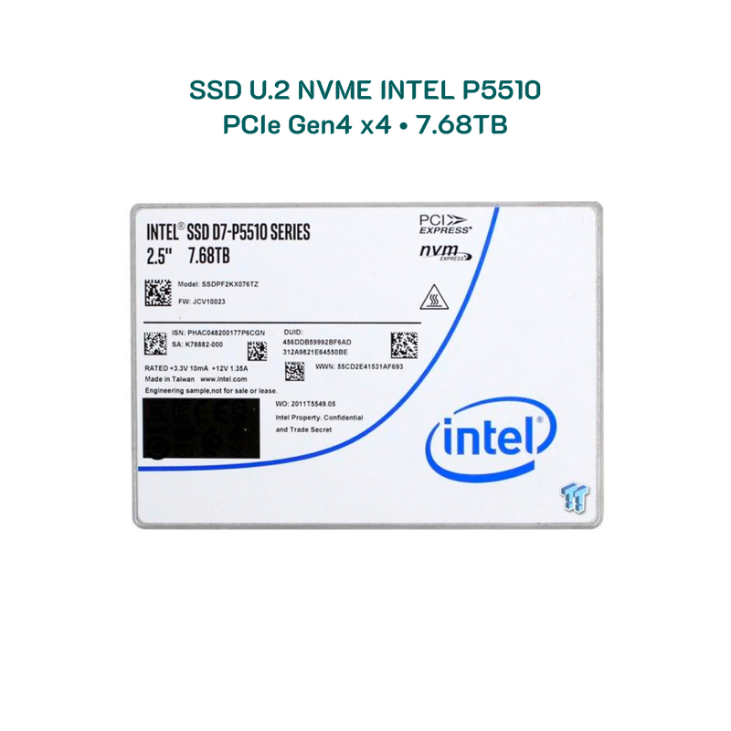 Ổ cứng 7.68TB Intel P5510 U.2 NVMe PCIe 4.0 x4 chuẩn Enterprise