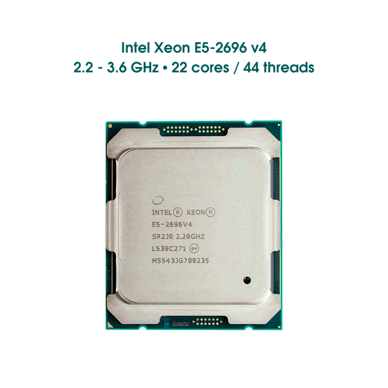 CPU Intel Xeon E5-2696 v4 / 2.2 - 3.6 GHz / 22 cores - 44 threads