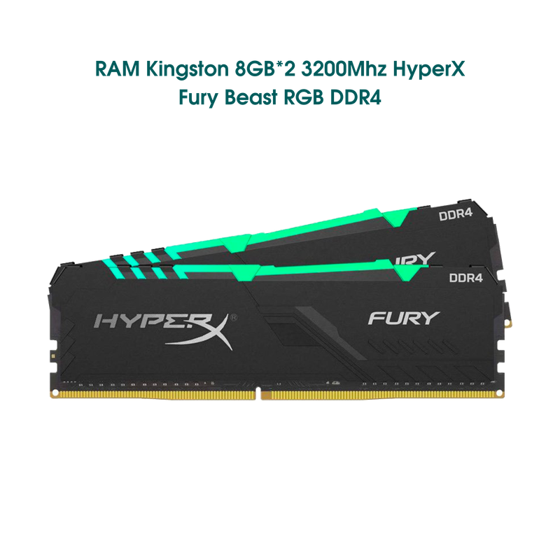 Ram PC Kingston 8GB*2 3200Mhz HyperX Fury Beast RGB DDR4