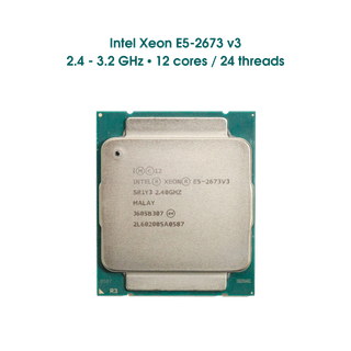 CPU Intel Xeon E5-2673 v3 / 2.4 - 3.2 GHz / 12 core - 24 threads