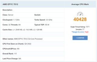 CPU AMD EPYC 7D12