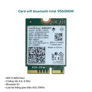 Card wifi bluetooth 2 băng tần AC 9560NGW Wifi 5 Bluetooth 5.1